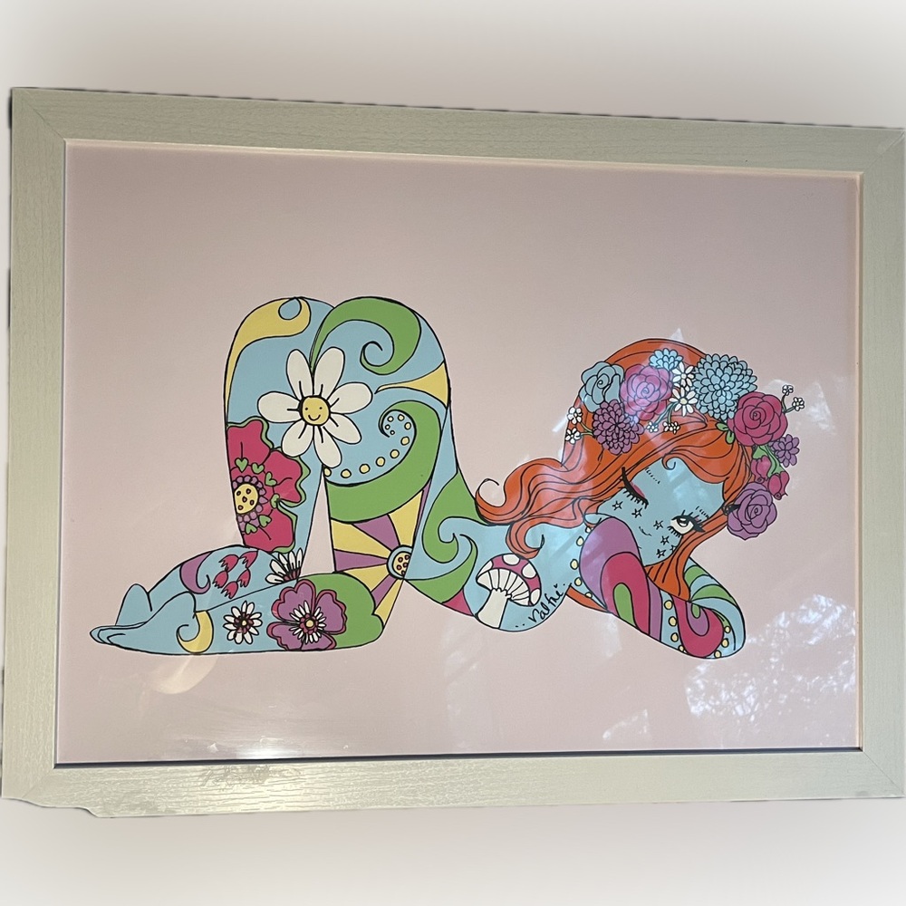Psycho-Delic 18” x 24” Size Original Edition Print By Ilse Valfré White Framed